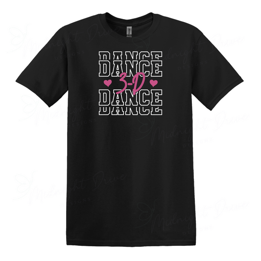 3-D Dance | Heart T-Shirt | Youth | Multiple Color Options