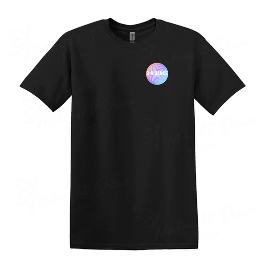 3-D Dance | Pocket Logo | Black T-Shirt | Adult | Youth | Toddler