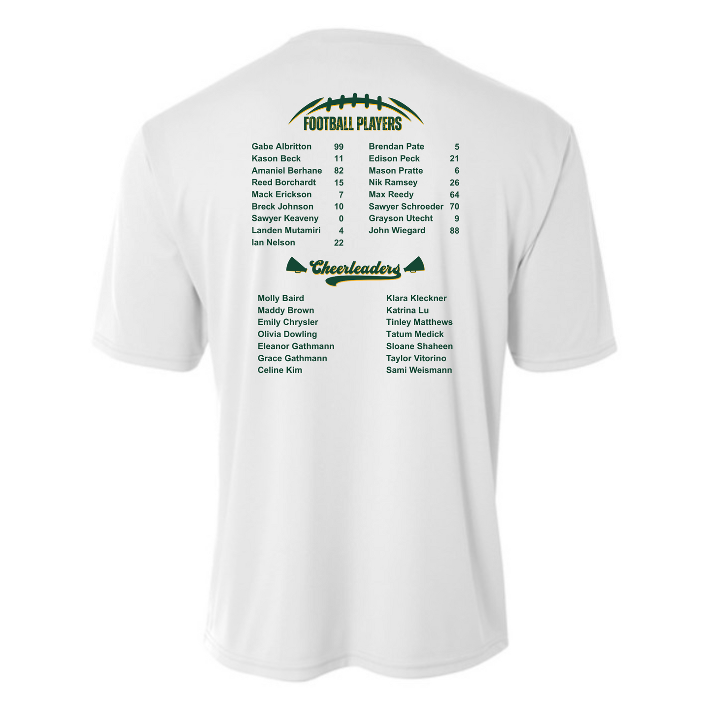 Bears Football | A4 | Cooling Performance Crew | White T-Shirt | Adult and Youth Sizes
