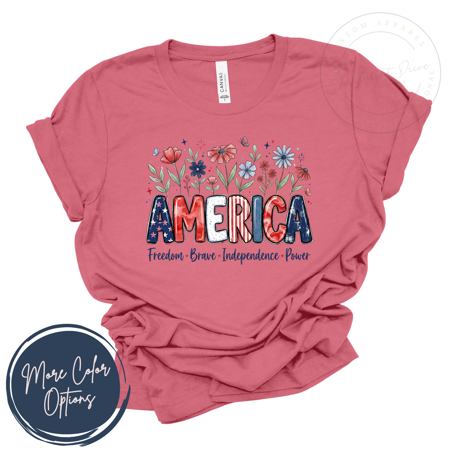 America | Freedom | Brave | Independence | Power | Unisex T-shirt