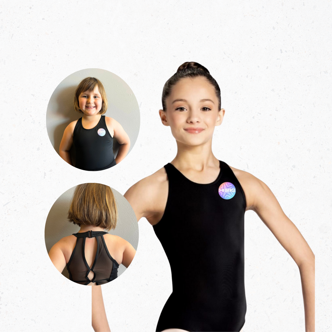 Triple Keyhole Back Leotard - Black