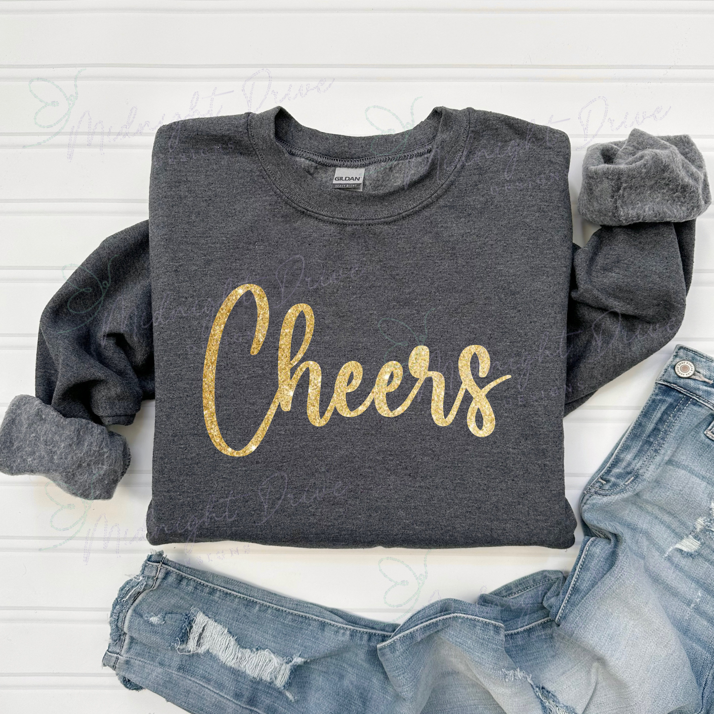 Cheers | Gold | Glitter | Unisex Sweatshirt