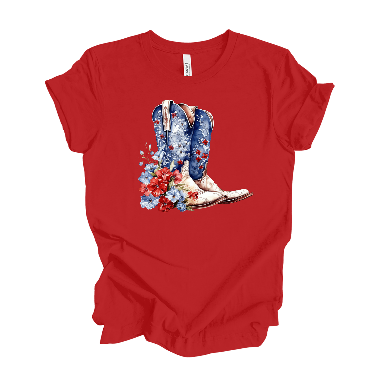 Red | White | Blue | Cowboy Boots | Unisex T-Shirt