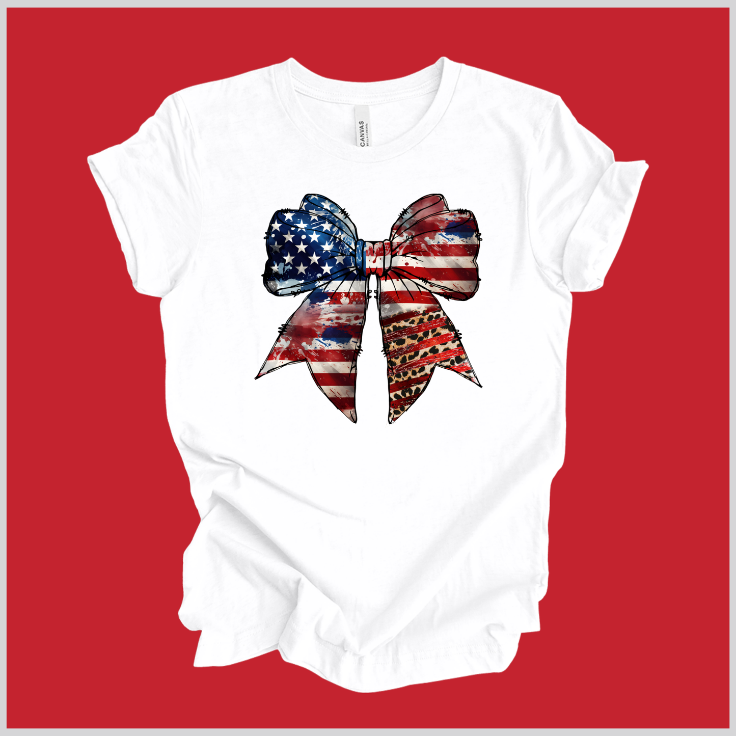 Flag | Bow | Red | White | Blue | Unisex T-Shirt