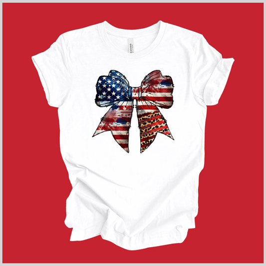 Flag | Bow | Red | White | Blue | Unisex T-Shirt