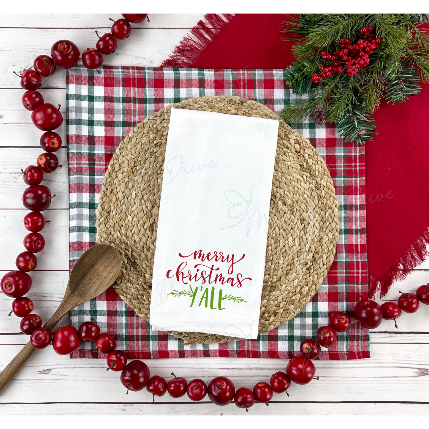 Merry Christmas Y'all | Tea Towel