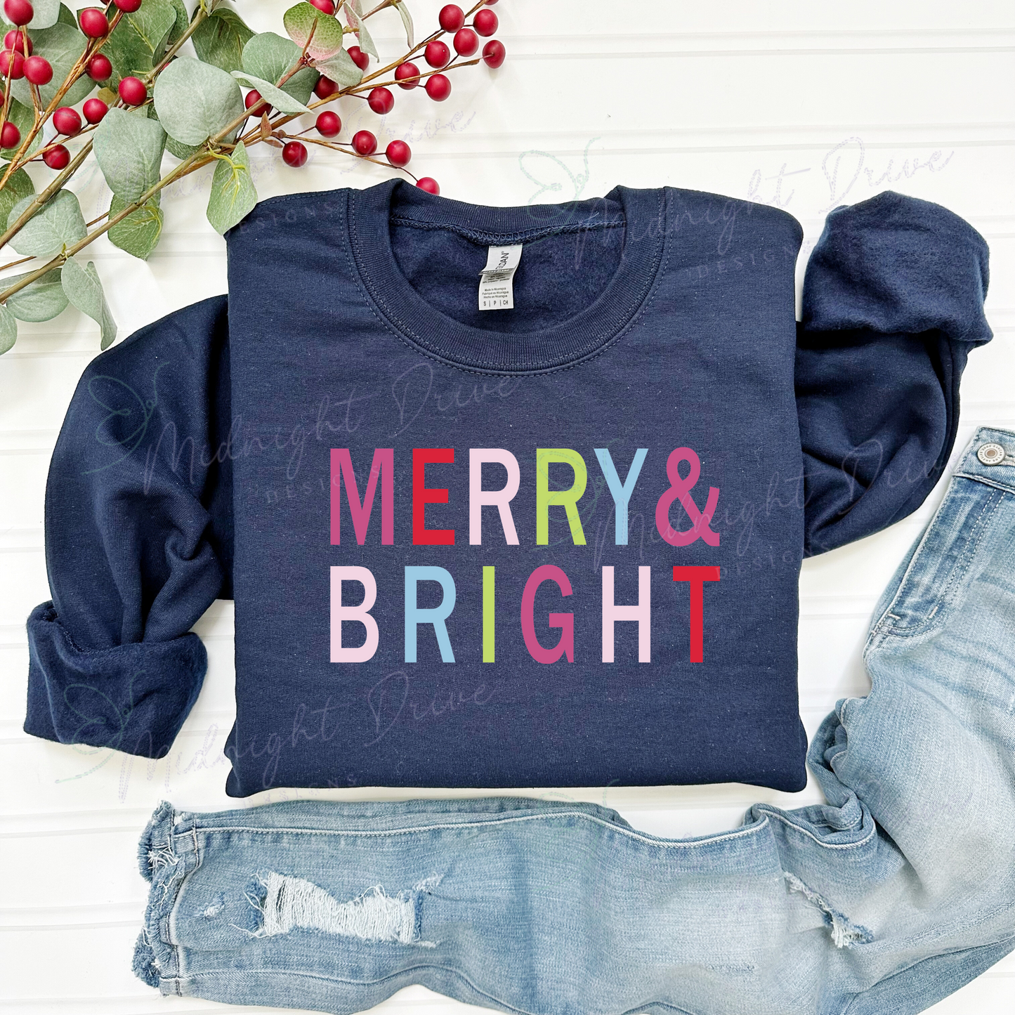 Merry & Bright | Multi-Color | Unisex Sweatshirt