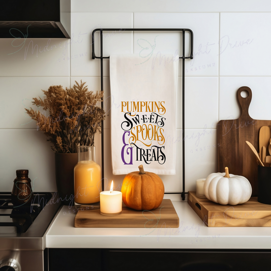 Pumpkins Sweets Spooks & Treats | Tea Towel