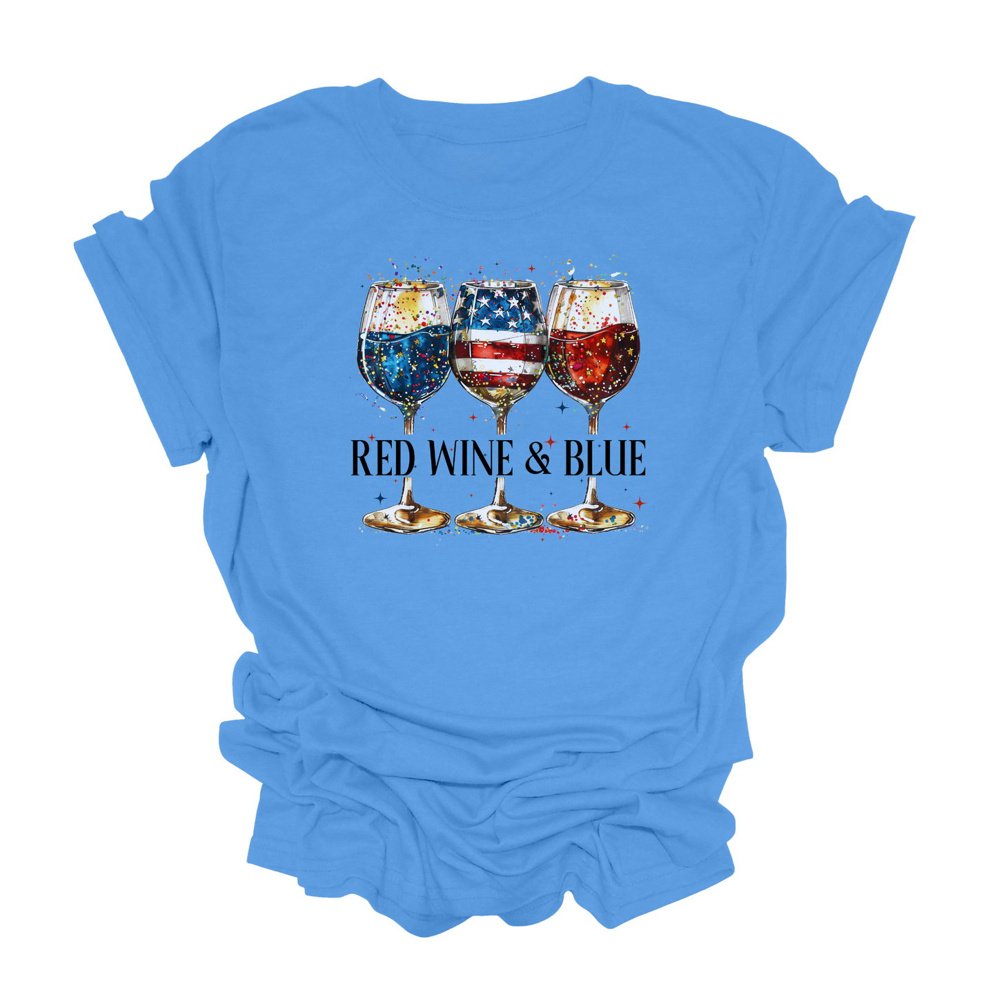 Red Wine & Blue | Wine Glasses | White | Unisex T-Shirt