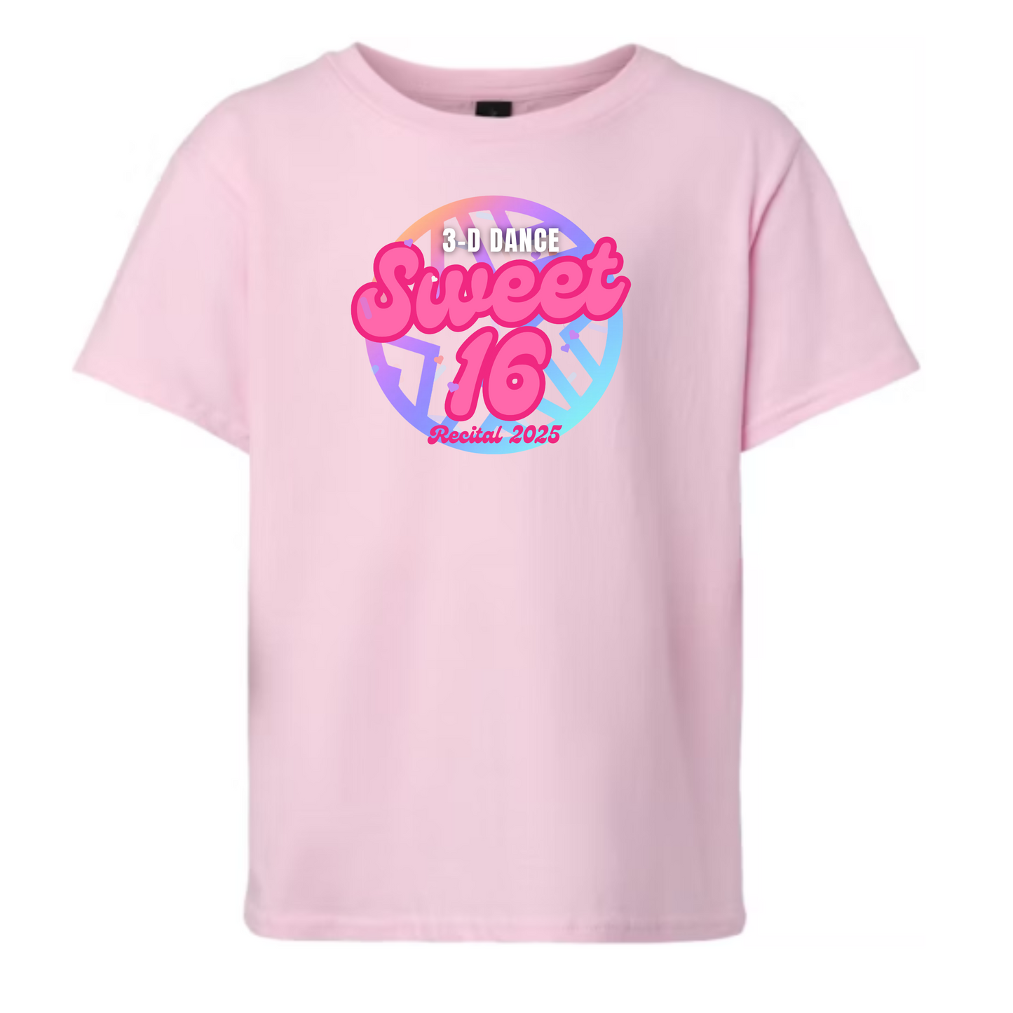 3-D Dance Sweet 16 Pink Recital T-Shirt