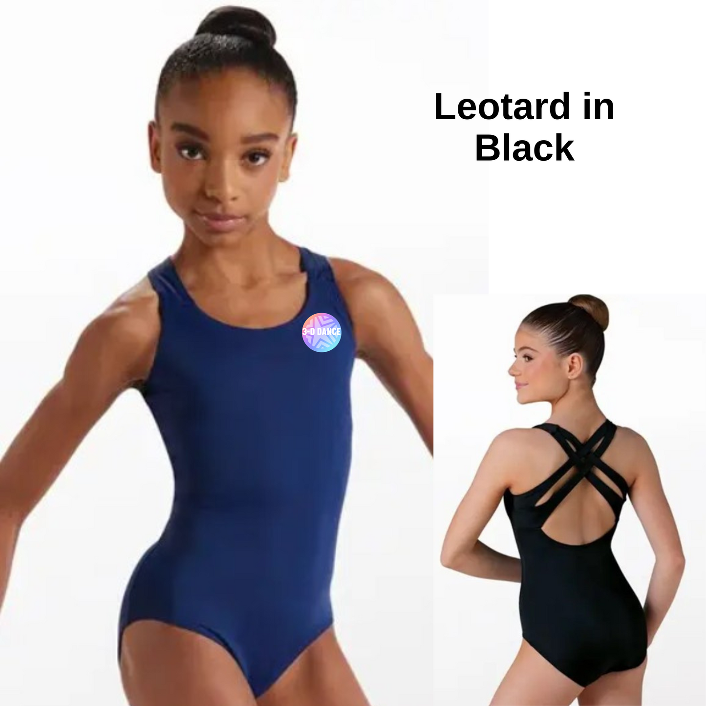 X-Back Camisole Leotard - Black