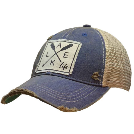 Lake Life | Oars | Distressed | Trucker Hat | Baseball Cap