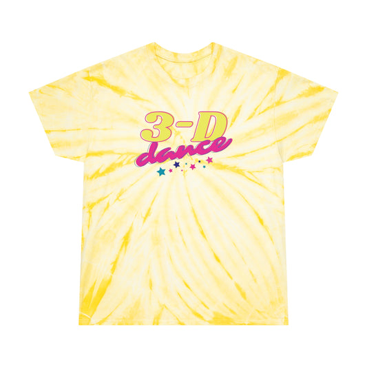 3-D Dance Yellow/Pink Adult Tie-Dye Tee, Cyclone *Multiple Color Options*