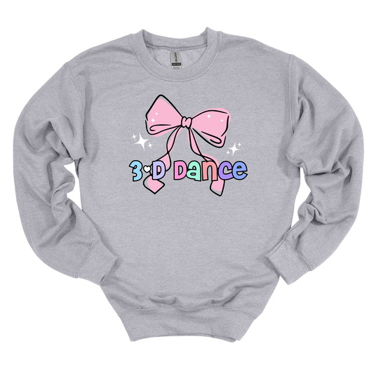 3-D Dance | Bow | Sweatshirt | Adult and Youth | Multiple Color Options