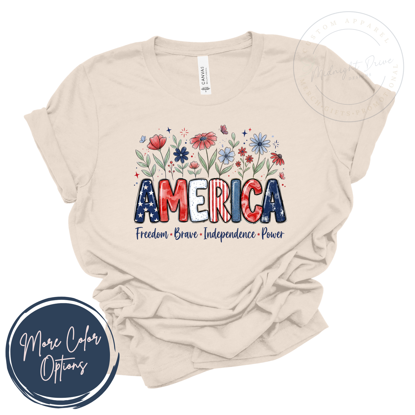 America | Freedom | Brave | Independence | Power | Unisex T-shirt