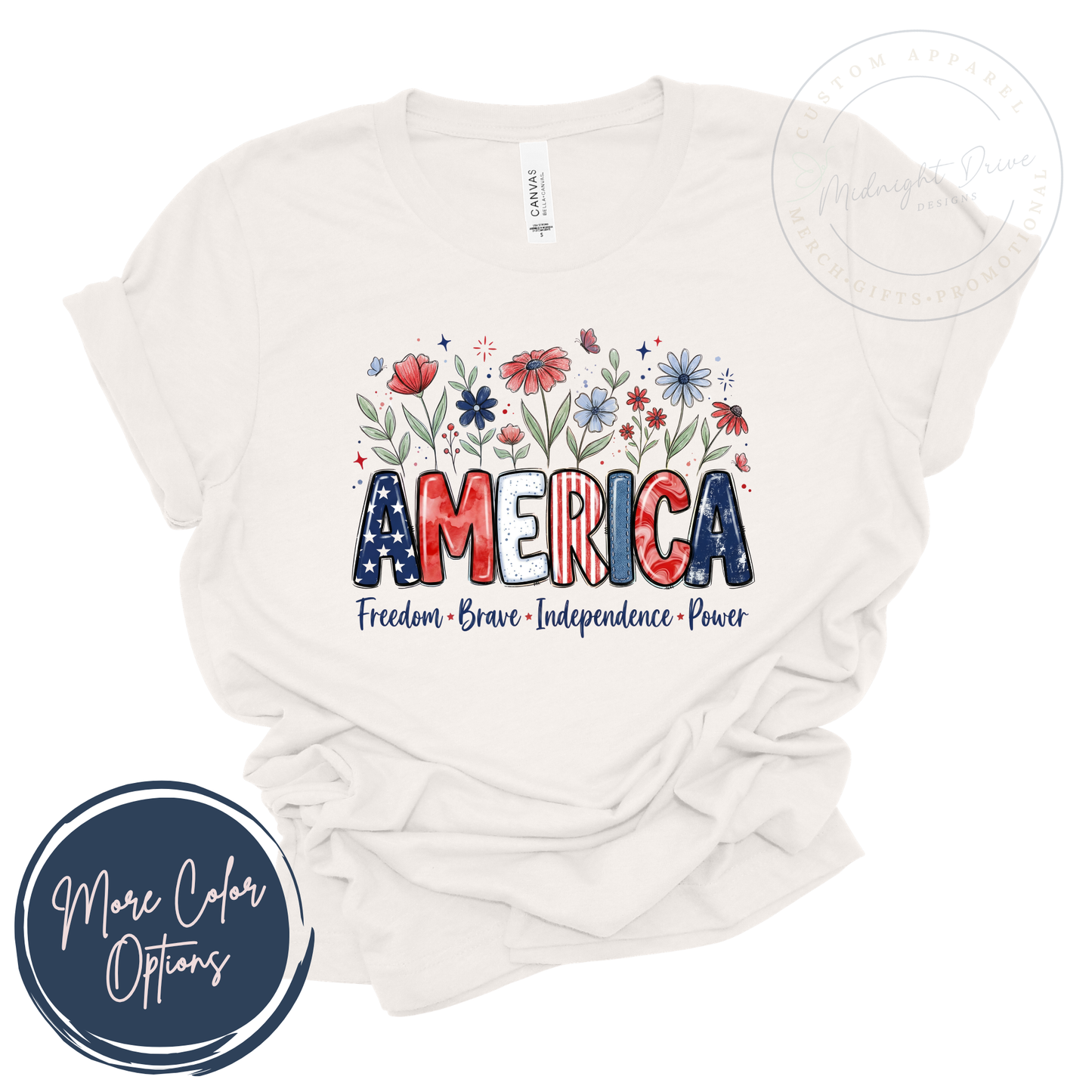 America | Freedom | Brave | Independence | Power | Unisex T-shirt