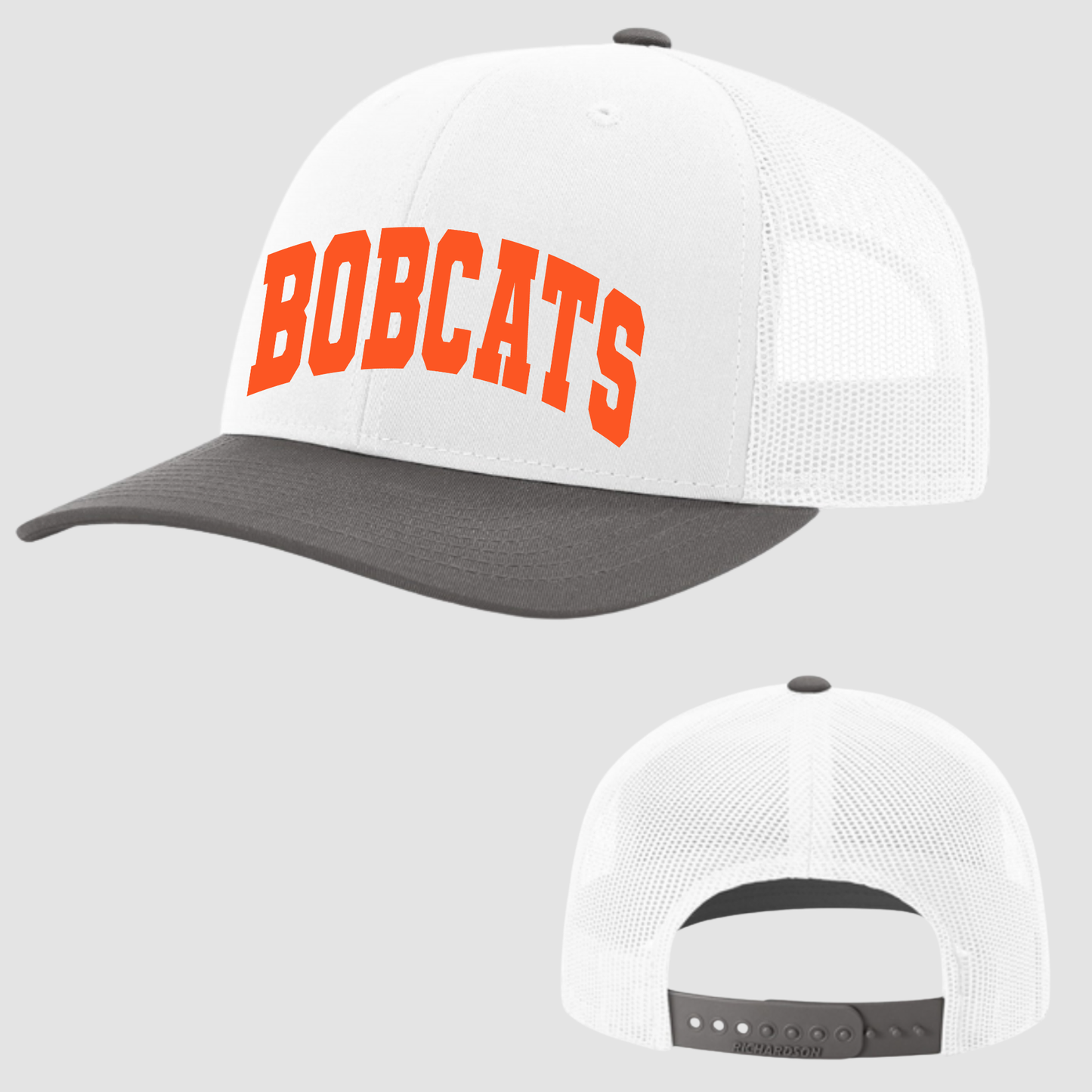 Bobcats Arched | Richardson 112 | White/Charcoal Trucker Hat