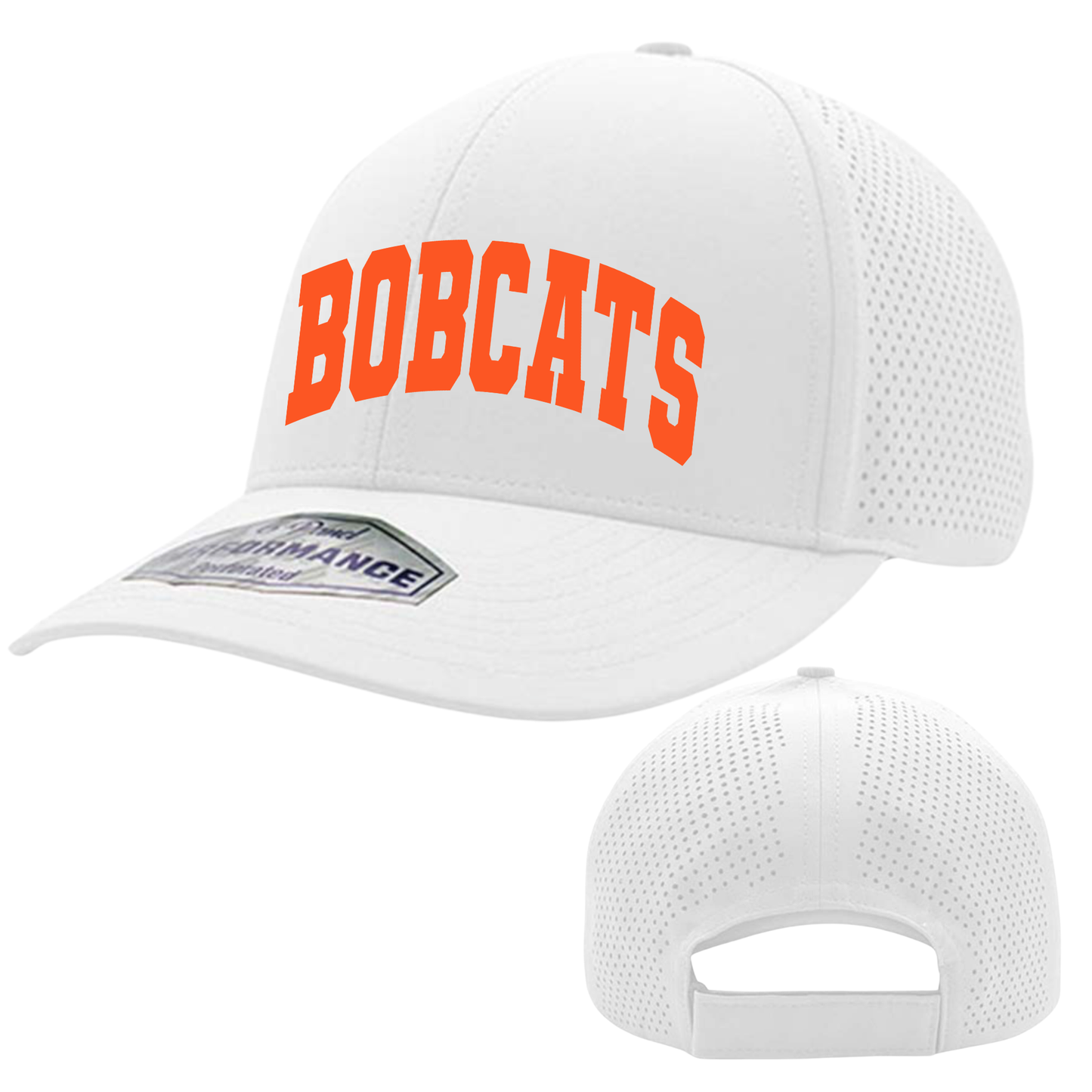 Las Gatitas Arched | CHS Las Gatitas | Bobcats Arched | White | Perforated Performance Hat | Multiple Design Options
