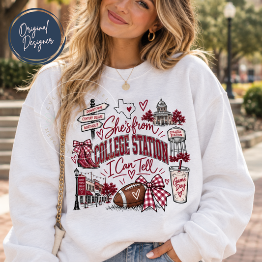 She's from College Station | I Can Tell | Adult T-Shirt & Sweatshirt Options