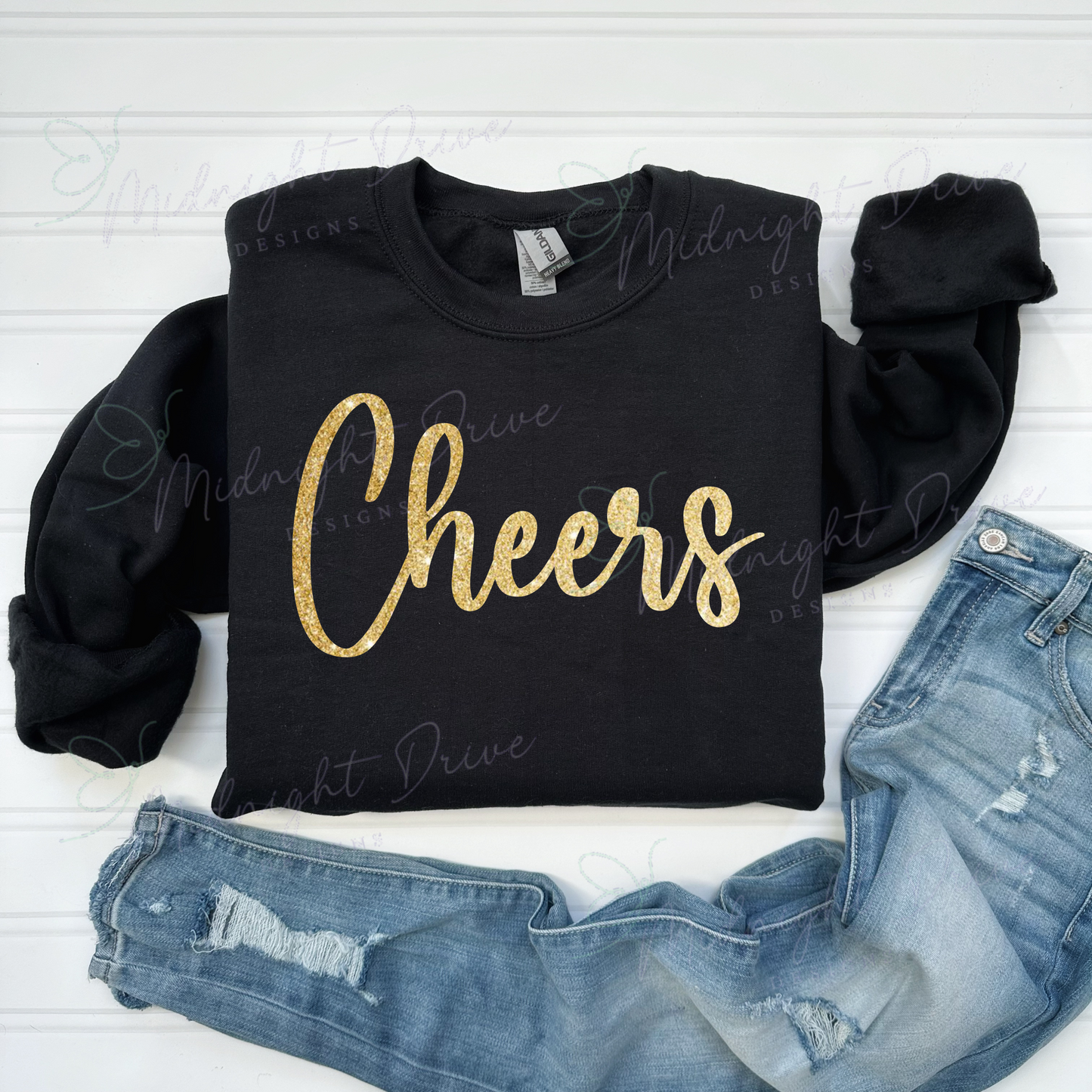 Cheers | Gold | Glitter | Unisex Sweatshirt