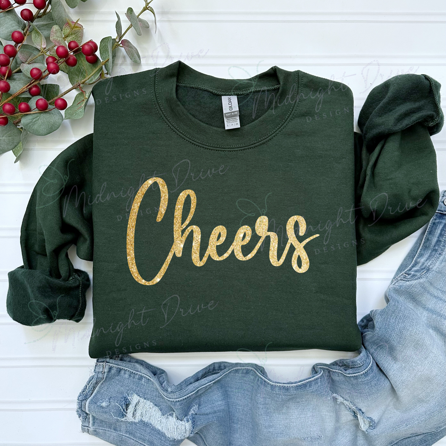 Cheers | Gold | Glitter | Unisex Sweatshirt