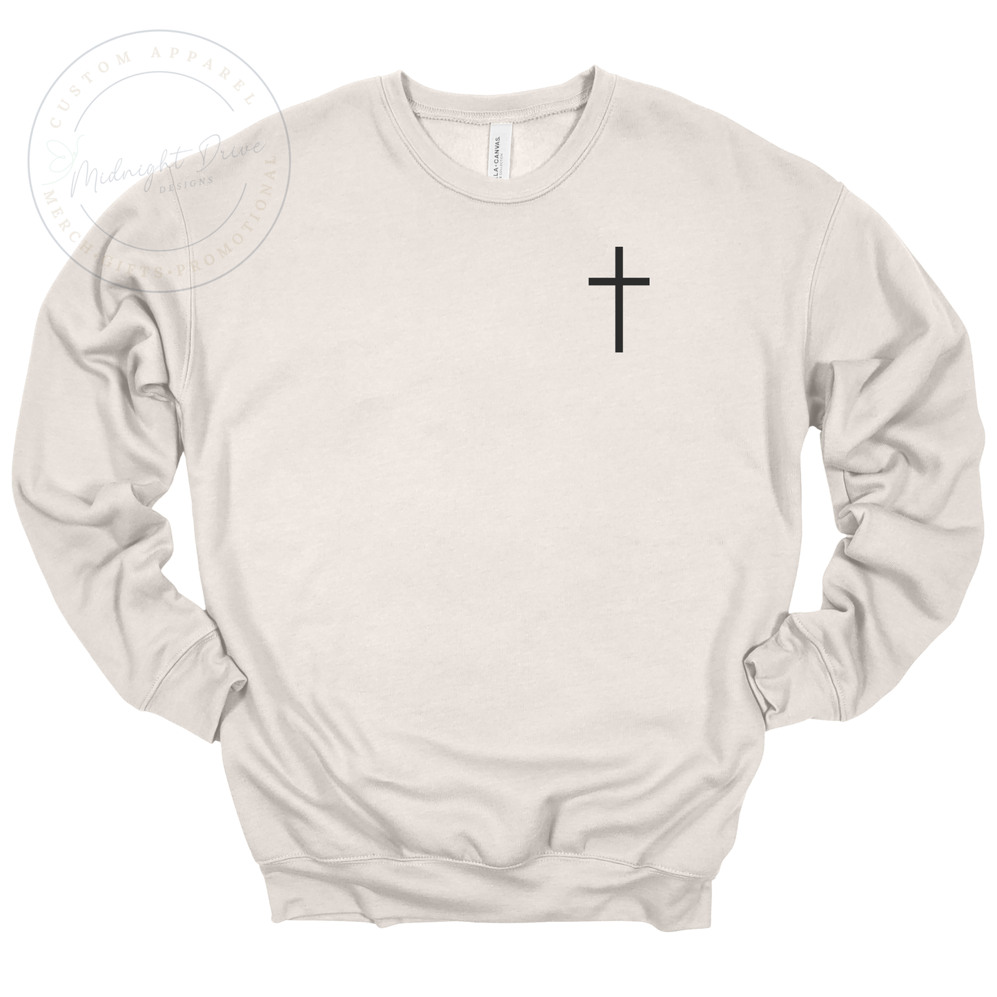 Faith Over Fear Back | Cross Front | Unisex Sweatshirt | Heather Dust