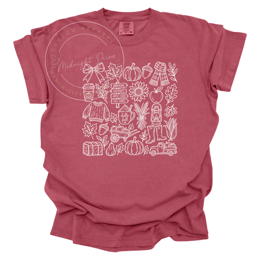 Fall | Sketch | Adult T-Shirt | Multiple Color Options
