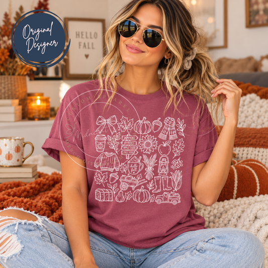 Fall | Sketch | Adult T-Shirt | Multiple Color Options