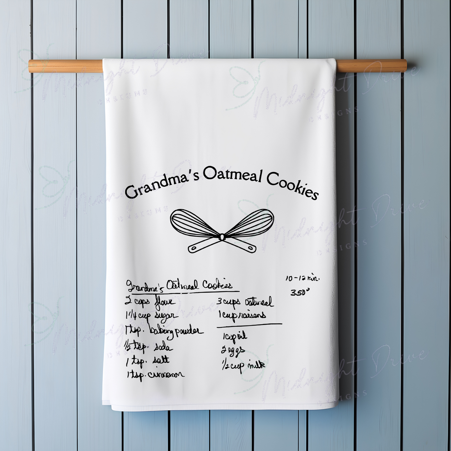 Custom | Handwritten | Family Recipe | Tea Towel