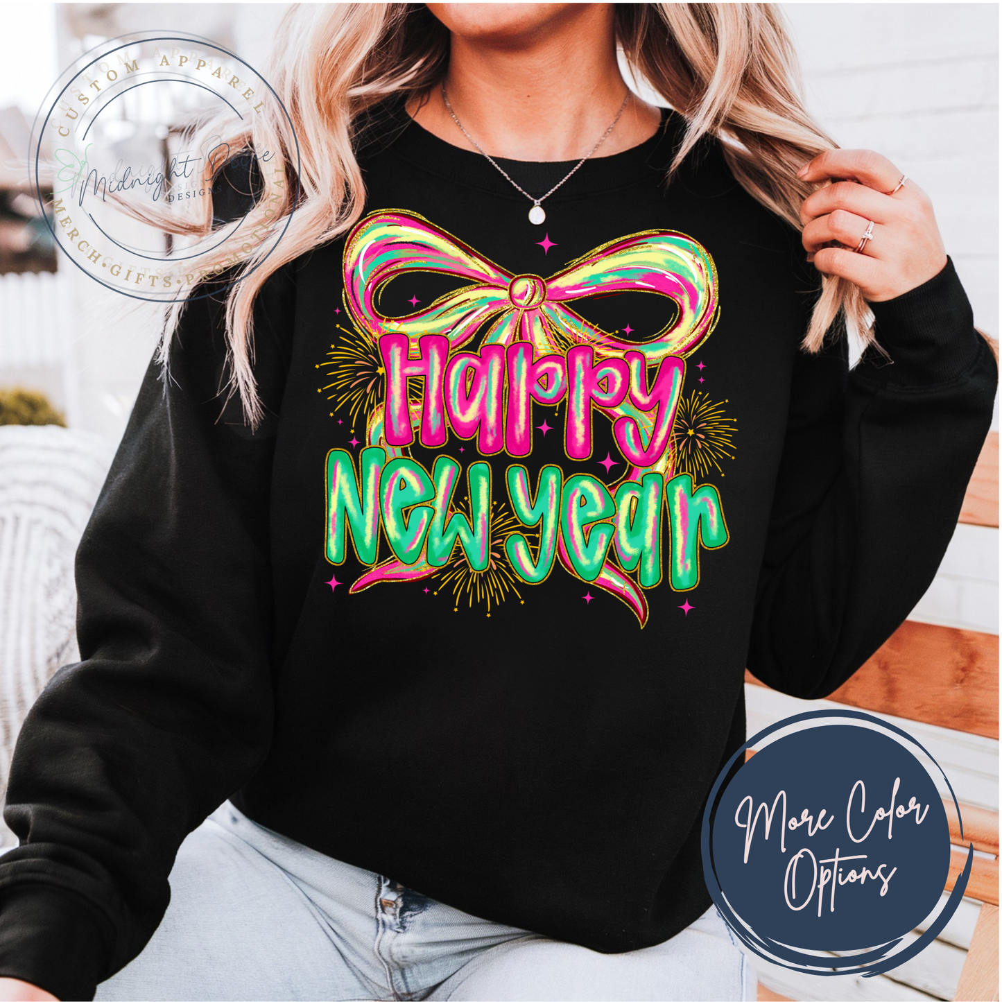 Happy New Year | Bow | Bright | Unisex Sweatshirt