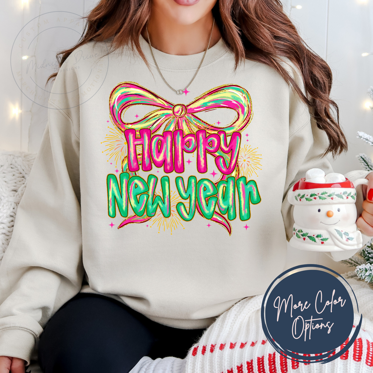 Happy New Year | Bow | Bright | Unisex Sweatshirt
