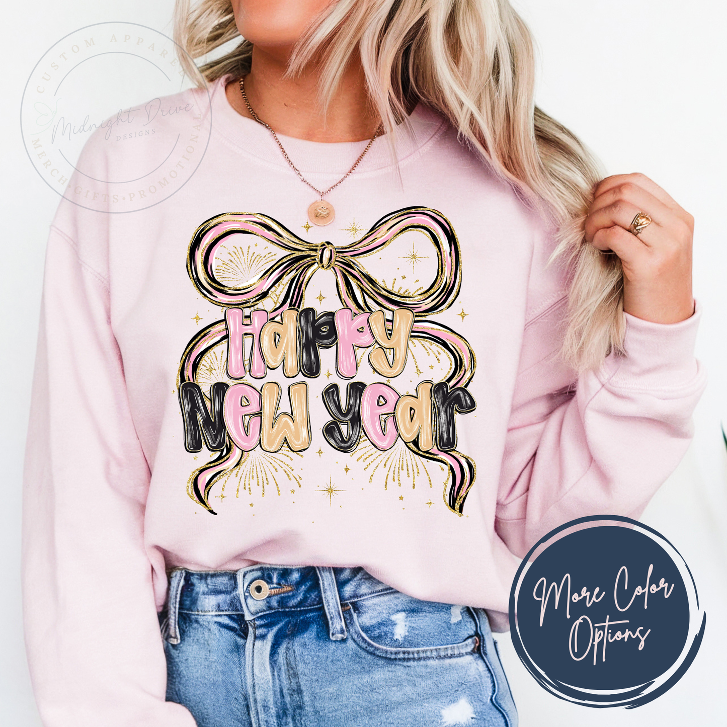 Happy New Year | Bow | Light | Unisex Sweatshirt