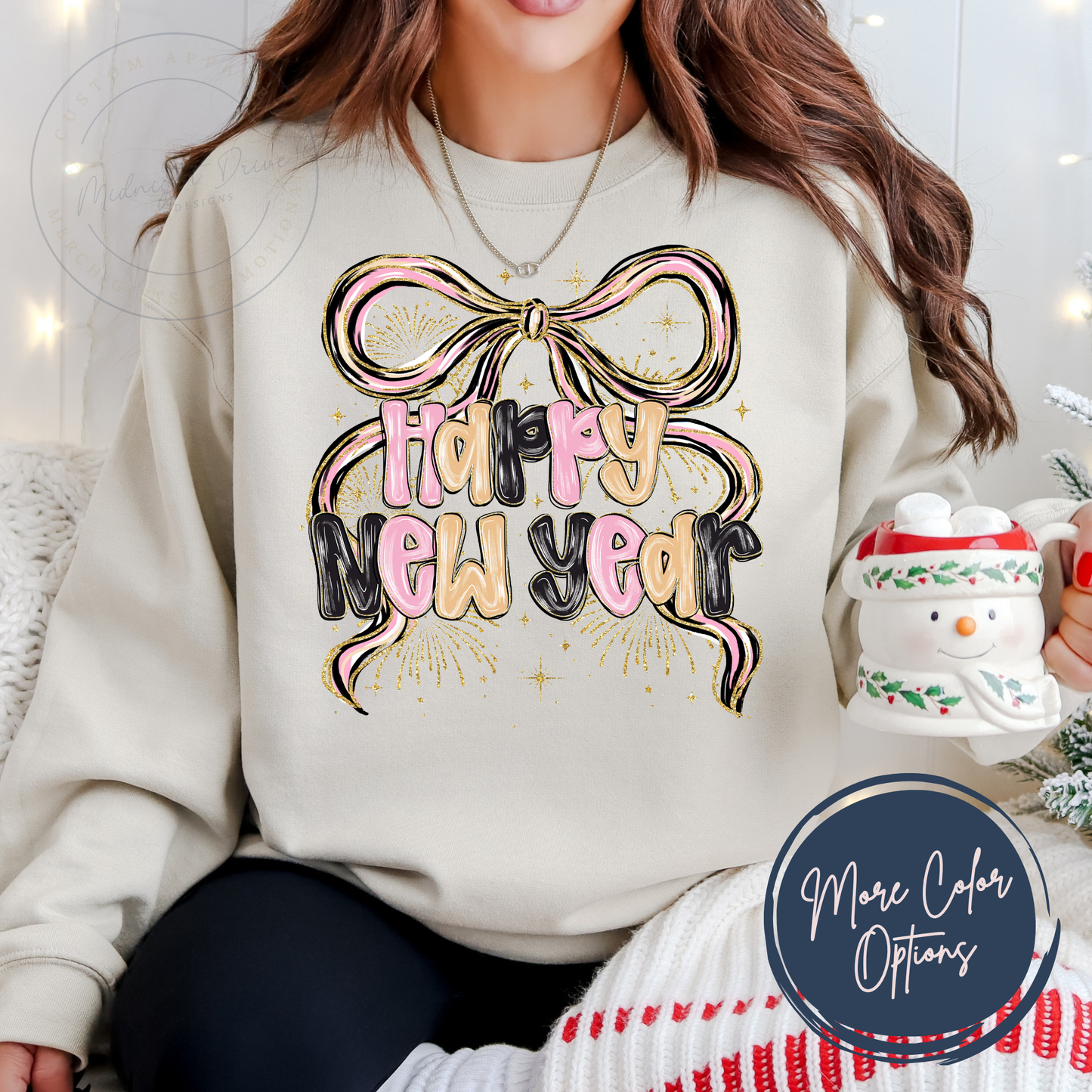 Happy New Year | Bow | Light | Unisex Sweatshirt