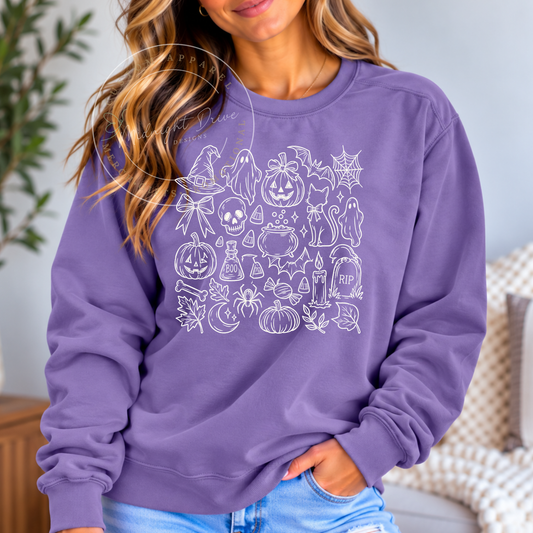 Halloween Sketch | Comfort Colors | Sweatshirt | Multiple Color Options