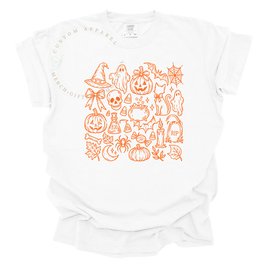 Halloween | Sketch | Adult T-Shirt | Multiple Color Options