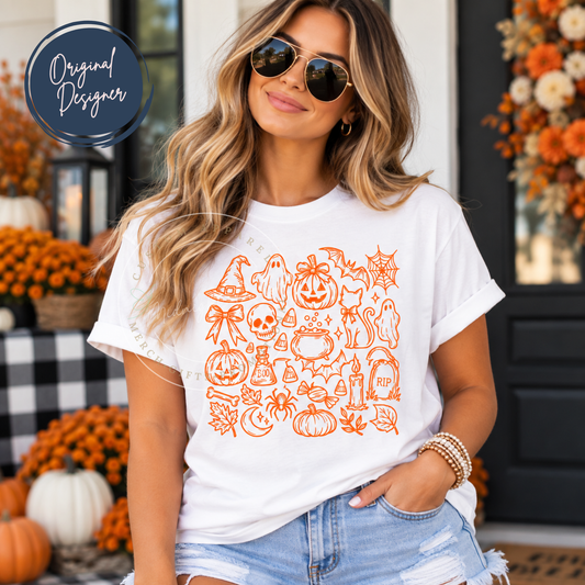Halloween | Sketch | Adult T-Shirt | Multiple Color Options