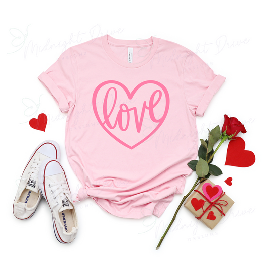 Pink Heart Love | Unisex T-Shirt | Unisex Sweatshirt