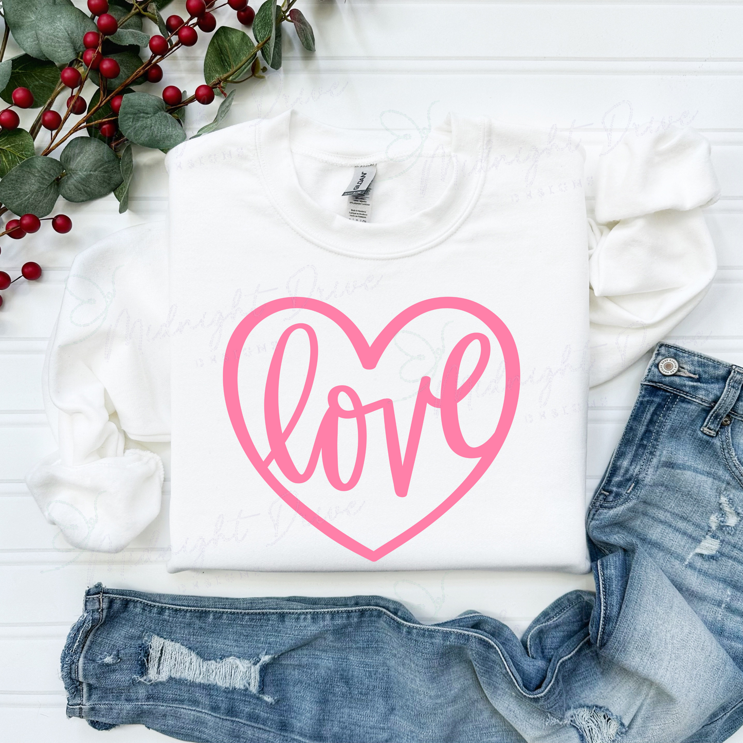 Pink Heart Love | Unisex T-Shirt | Unisex Sweatshirt