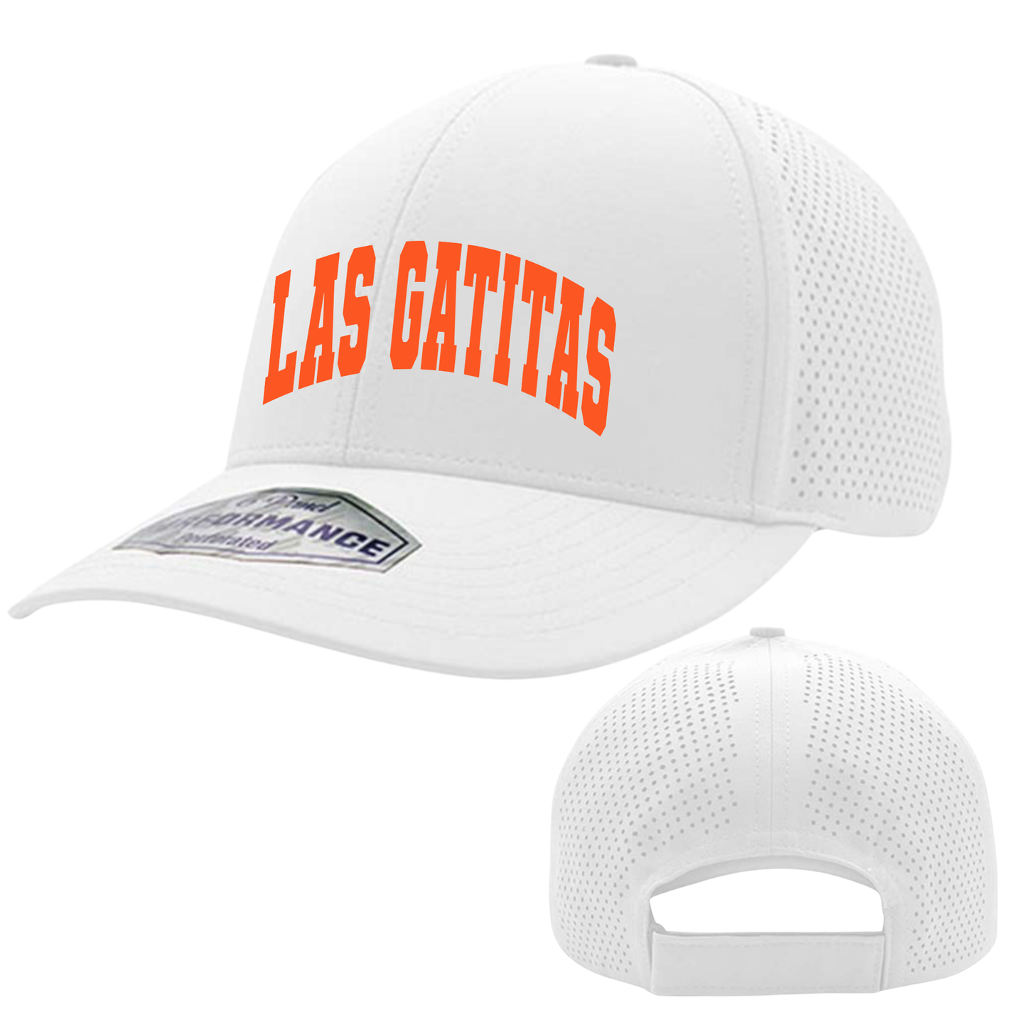 Las Gatitas Arched | CHS Las Gatitas | Bobcats Arched | White | Perforated Performance Hat | Multiple Design Options