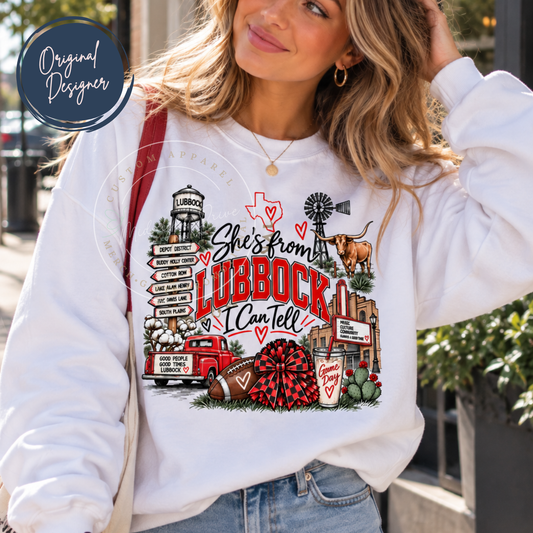 She's from Lubbock | I Can Tell | Adult T-Shirt & Sweatshirt Options