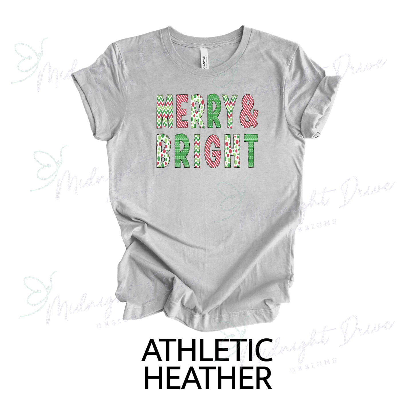 Merry & Bright | Multi-Design Letters | Unisex T-Shirt