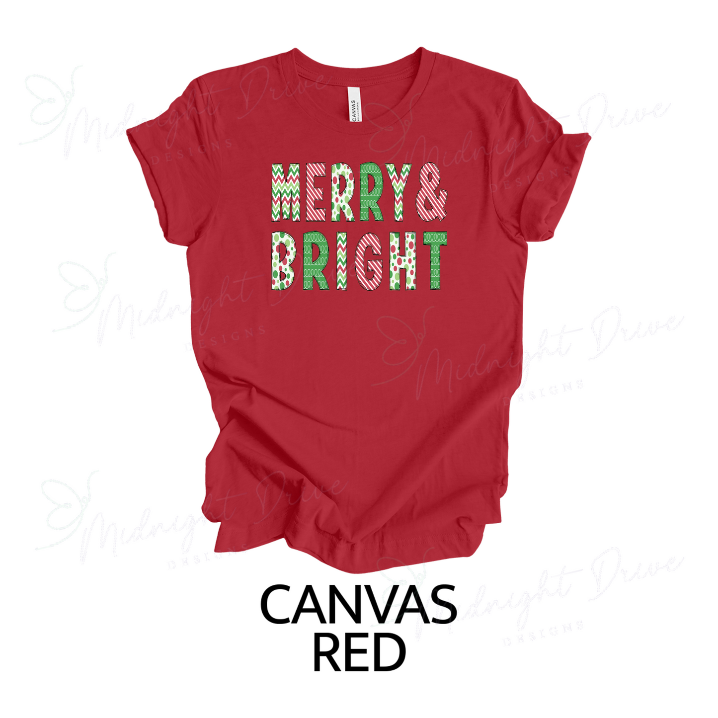 Merry & Bright | Multi-Design Letters | Unisex T-Shirt