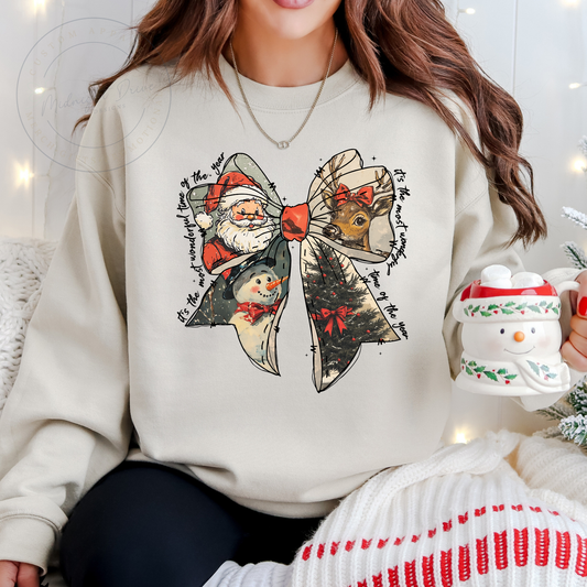 It's the Most Wonderful Time of the Year | Christmas Bow | Unisex Sweatshirt | Multiple Color Options