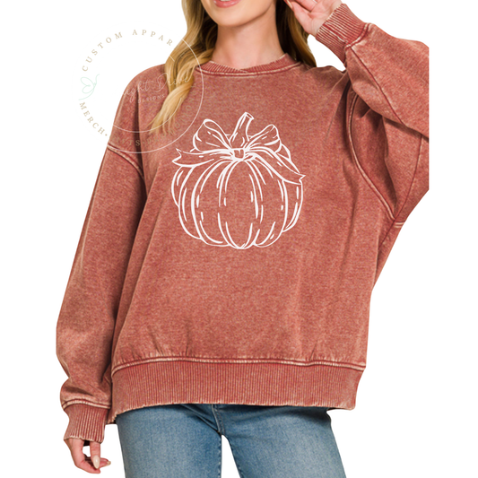 Pumpkin | Acid Wash | Oversized Fleece | Rust Sweatshirt