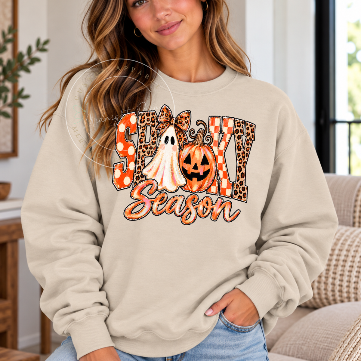 Spooky Season | Ghost | Pumpkin | Adult Sweatshirt | Multiple Color Options