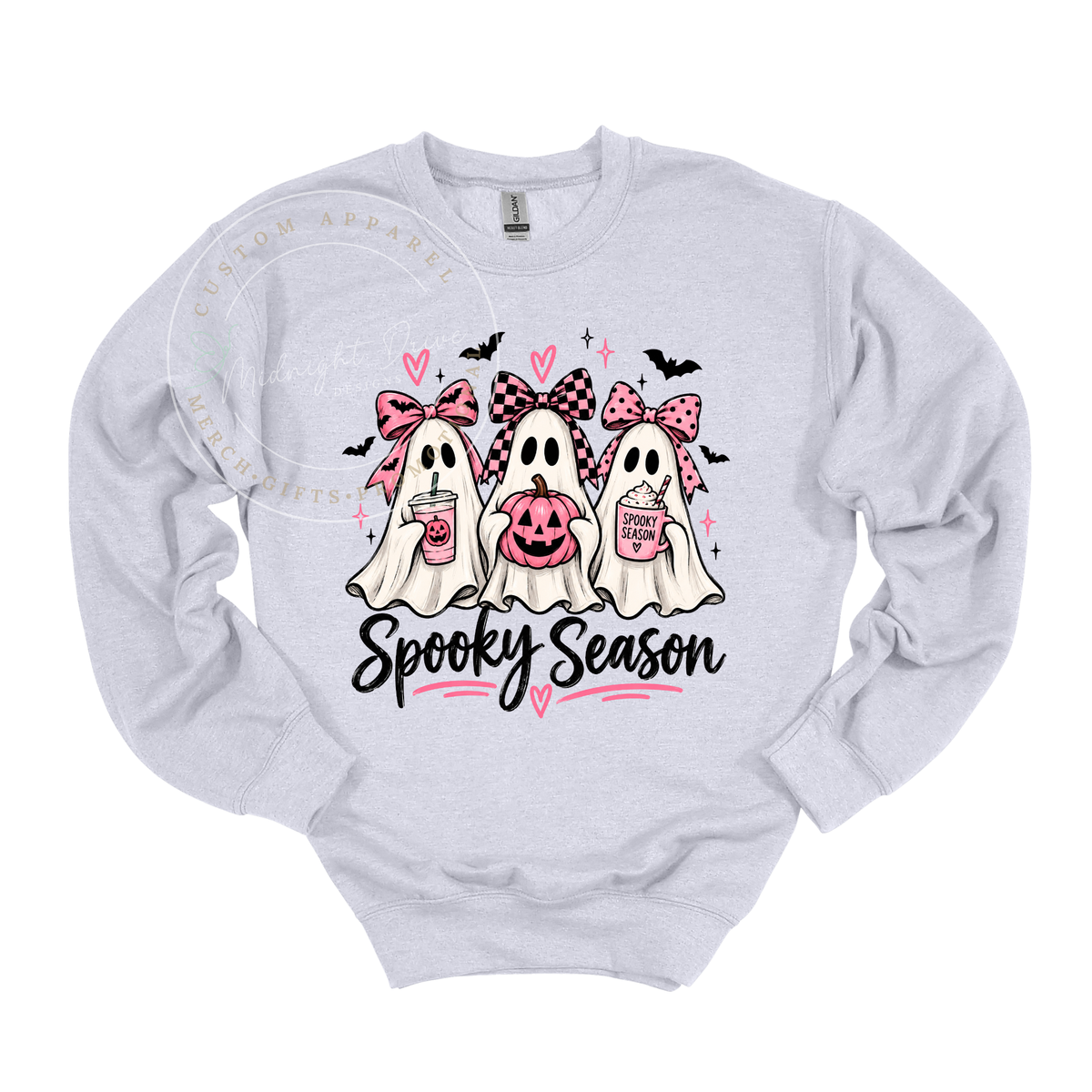 Spooky Season | 3 Ghosts with Bows | Adult Sweatshirt | Multiple Color Options