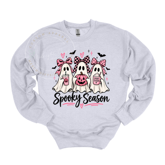 Spooky Season | 3 Ghosts with Bows | Adult Sweatshirt | Multiple Color Options