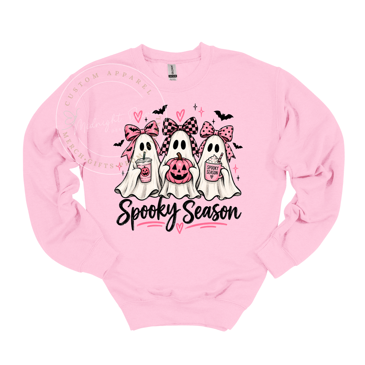 Spooky Season | 3 Ghosts with Bows | Adult Sweatshirt | Multiple Color Options