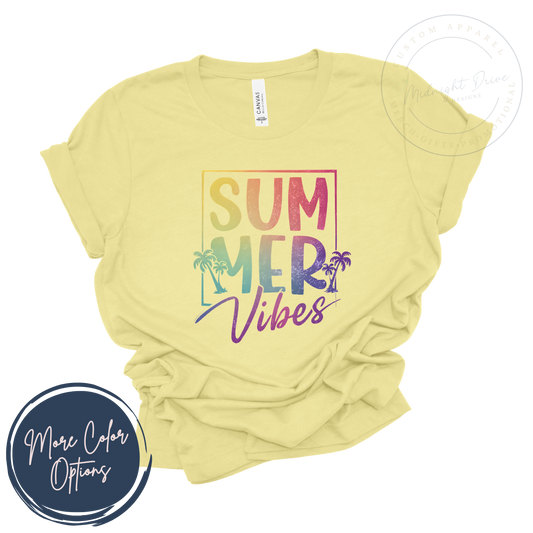Summer Vibes | Rainbow Gradient | Unisex T-shirt