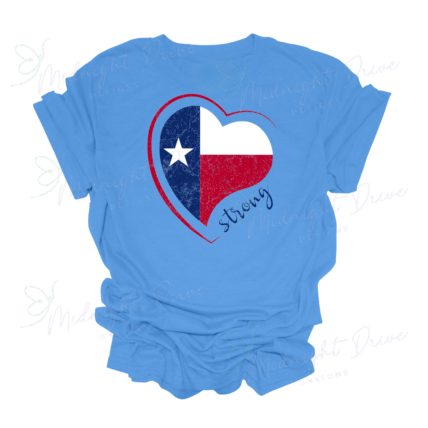 Texas Strong | Distressed | Heart Flag | Unisex T-Shirt